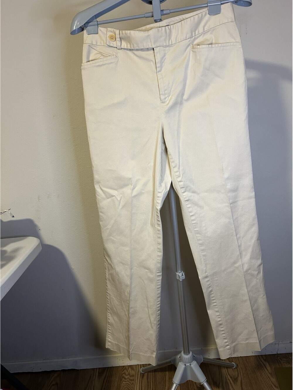 Lauren Ralph Lauren Womens White Stretch Pants Size 8 Straight Leg